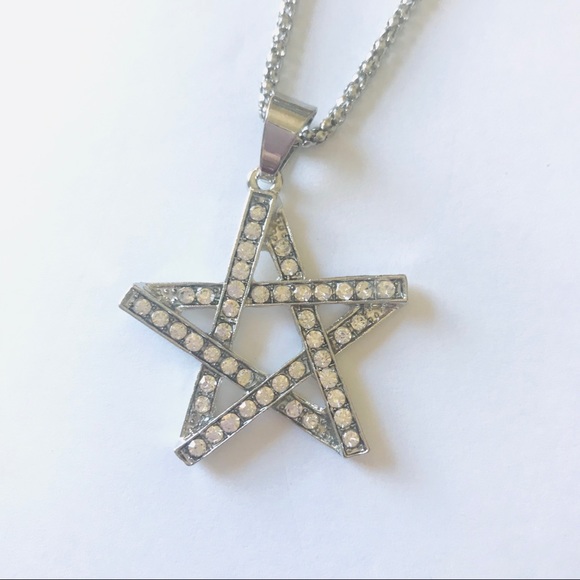 Silver Crystal Star Necklace - Picture 2 of 3